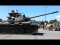 T-55 tank crushes a car