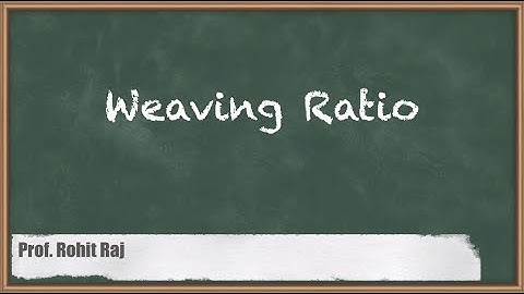Weaving Ratio-Transportation Engineering 1-Hindi