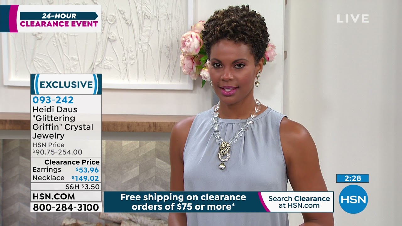 Heidi Daus Grand Oval Rock Glass Pendant and Collar Necklace - 21886858 |  HSN