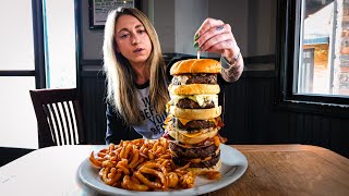 The Bunganut Pig's Stacked Burger Challenge by Katina Eats Kilos 210,070 views 7 days ago 8 minutes, 39 seconds