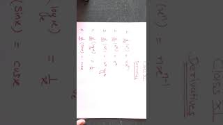 #shorts# derivatives formulas of class 11 th mathematics.