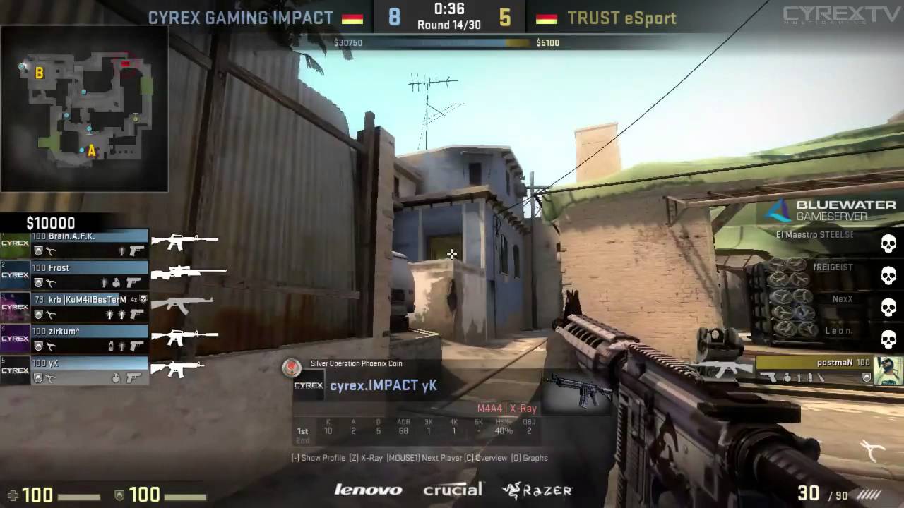 CYREX IMPACT VS TRUST ESPORT (ESL OPEN LEAGUE SUMMER 2015) - (MAP 1 - MIRAGE)
