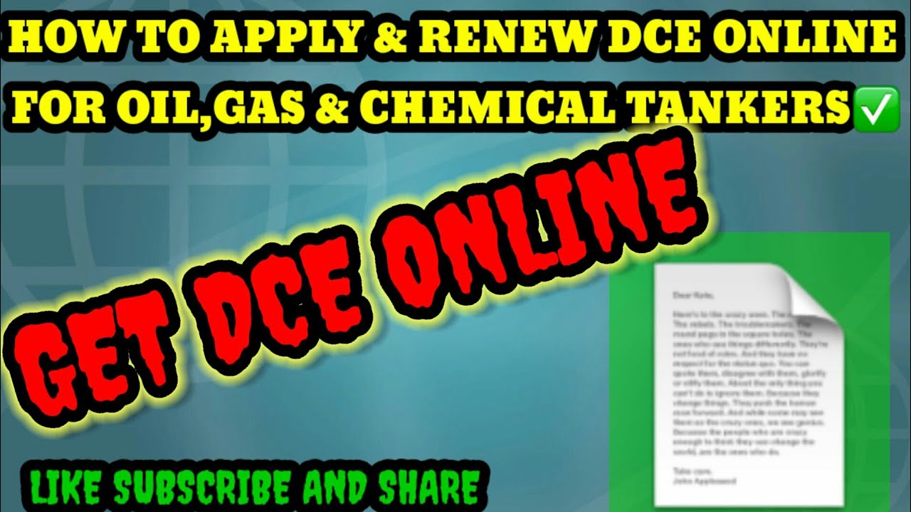 HOW TO RENEW DCE ONLINE WITH SIMPLE STEPS ADVANCE DCE FOR OIL,GAS