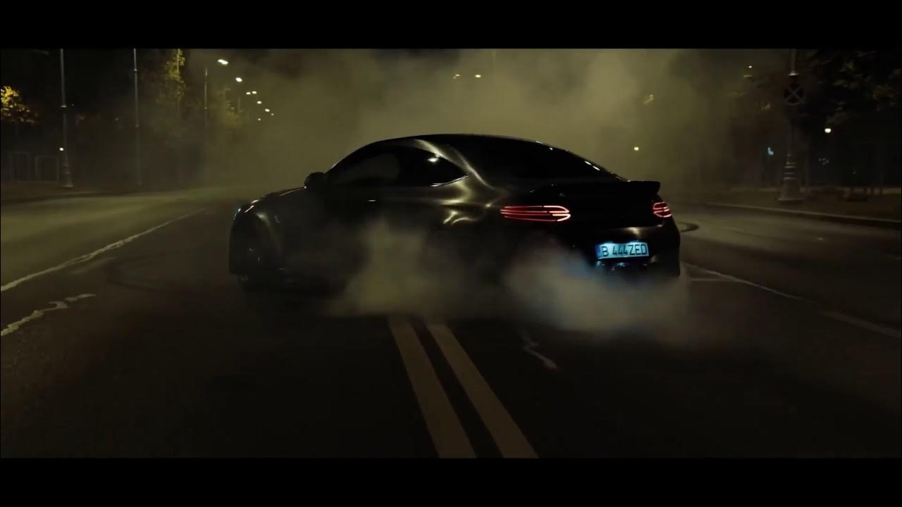 Mercedes Benz SLS AMG дрифт ночью