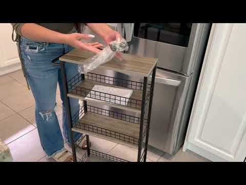 Slim Storage Cart Kitchen Rolling Utility Cart on Wheels 4 Tier Mobile Narrow Cart Review