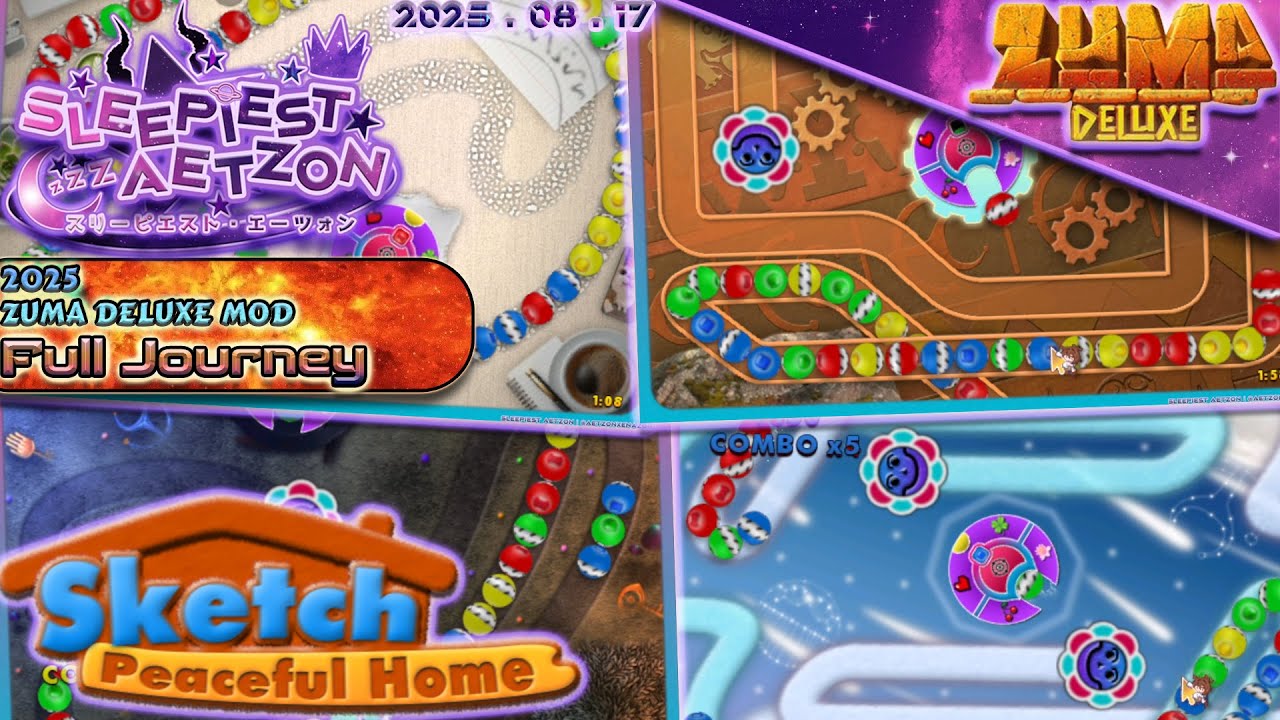 Sketch Peaceful Home | Полное путешествие | Мод Zuma Deluxe 2025 | Геймплей Aetzon