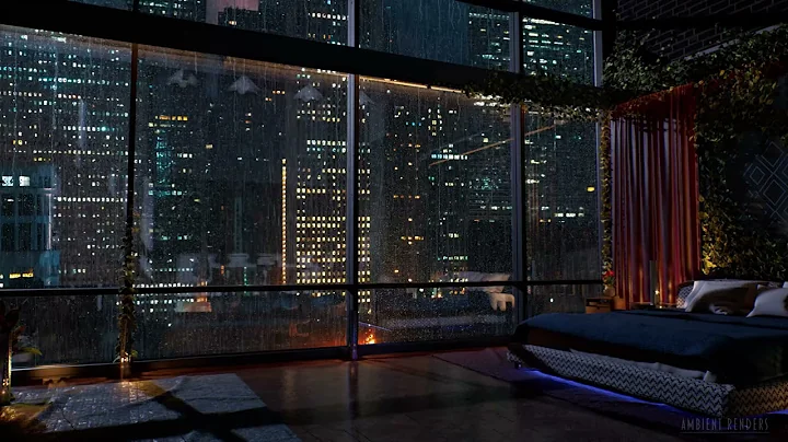 Luxury Chicago Apartment | Rain on Window Sounds F...