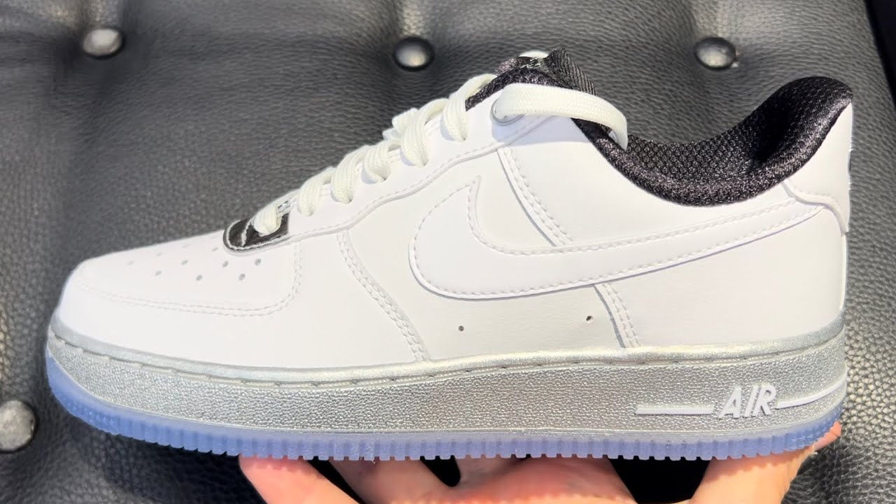 Nike Air Force 1 White Chrome Womens Shoes - YouTube