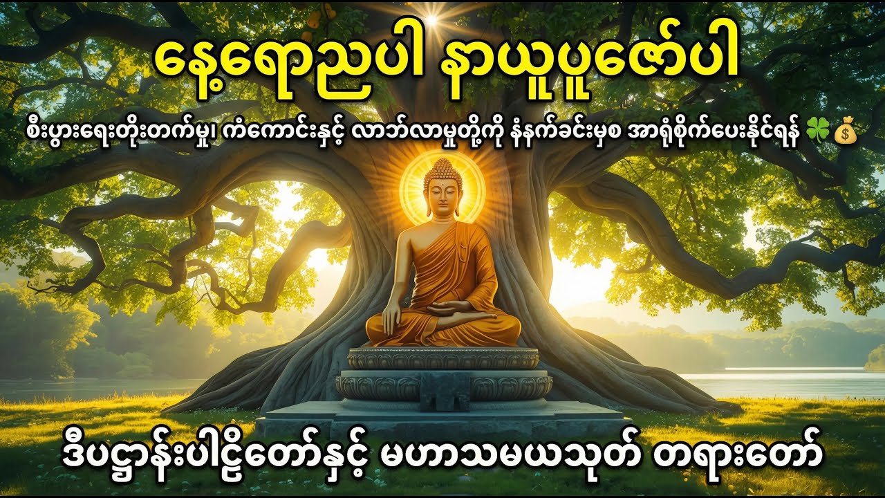 🍀💰 ကံပွင့်လာဘ်ပွင့် စီးပွားတက်စေရန် ပဋ္ဌာန်းပါဠိတော်| မဟာသမယသုတ် တရားတော် ✨🕉️