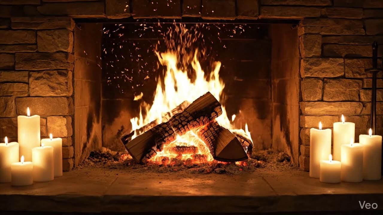 Live Cozy Fireplace & Candle Ambience | ASMR for Sleep