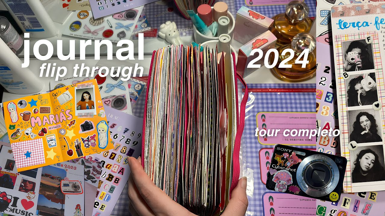 journal flip through ☁️ tour completo pelo meu díario 2024
