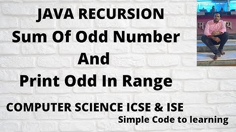 Java Program With Recursive Function To Find The Sum Of Odd Numbers Upto Any Limit (Hindi)