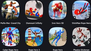 Mafia War Grand City, Dismount Infinity, Iron Hero 3D, StickMan, Cyber Rope Hero, Rope Hero 3...... screenshot 5