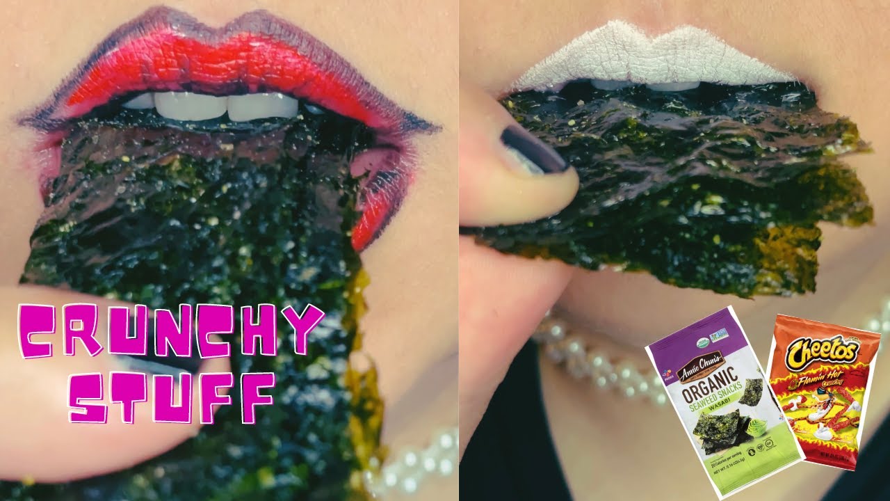ASMR CRUNCHY SOUNDS Cheetos Seaweed Chips asmr eatingshow crunchy