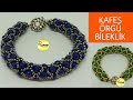 KAFES ÖRGÜ KRİSTAL BİLEKLİK YAPIMI ||  #DIY #Tutorial || CRYSTAL BEAD BRACELET