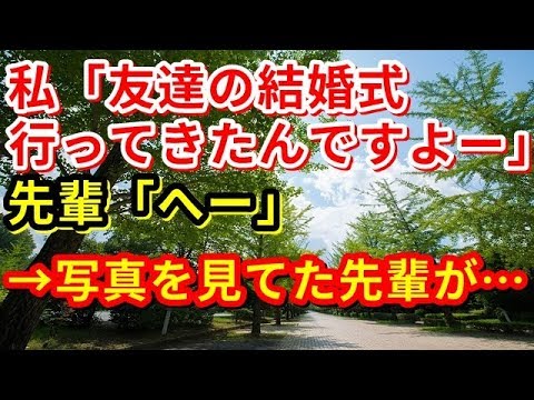 【修羅場】私「友達の結婚式行ってきたんですよー」先輩「へー」→写真を見てた先輩が…【修羅場の道】