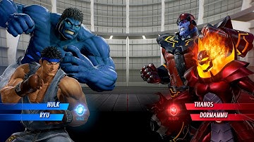Blue Hulk & Ryu vs Thanos & Dormammu - MARVEL VS. CAPCOM: INFINITE