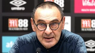 Post-match press conference with chelsea manager maurizio sarri
following their 4-0 loss to bournemouth in the premier league.please
subscribe, like vide...