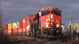 Long Stack Train CN 120 w/Forward Facing DPU at Moncton, NB
