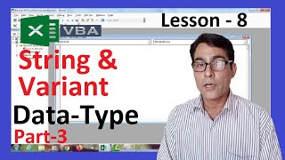 Variable Data-Type in EXCEL VBA | Excel VBA tutorial lesson-8 | String and Variant data type