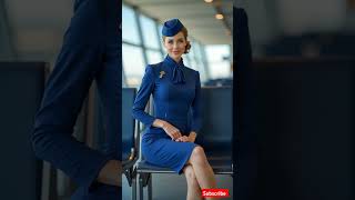 Curvy Flight Attendant Stuns in Iconic Uniform Look – Elegance Redefined! #shorts @LadyX-xxx