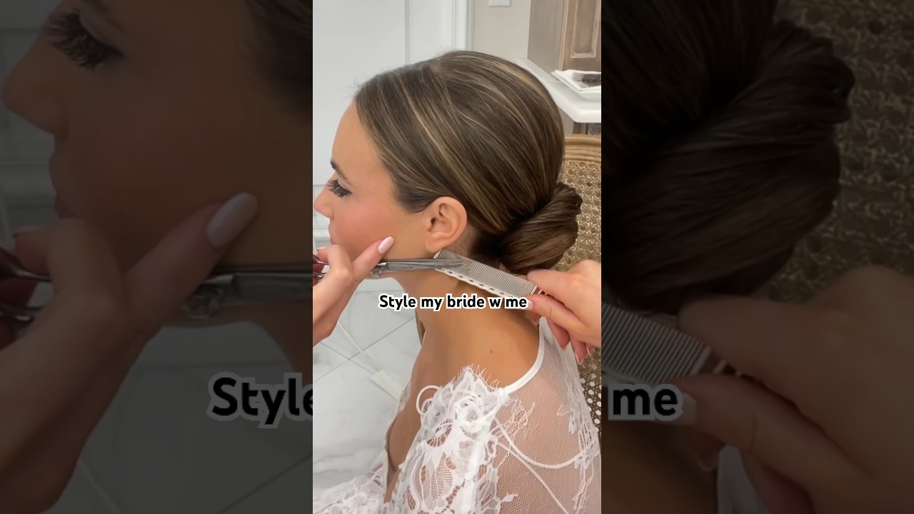 Clean low bridal bun tutorial #hairtutorial #hair #bridal #lowbun