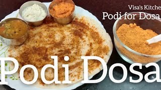 Podi  Dosa/பொடி தோசை/How to do Podi for Dosa/ Recipe 59