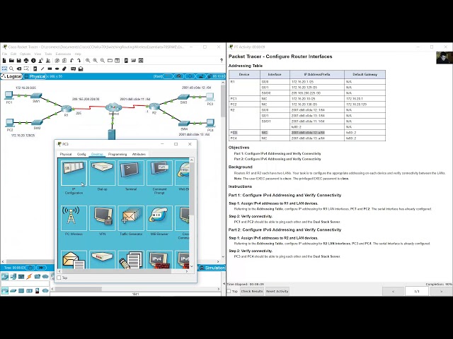 1.4.7 Packet Tracer - Configure Router Interfaces class=