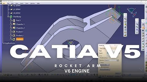 How to model a V6 engine rocket arm from scratch#CATIAV5#V6Engine#RocketArm#CAD#3DModeling#Engine