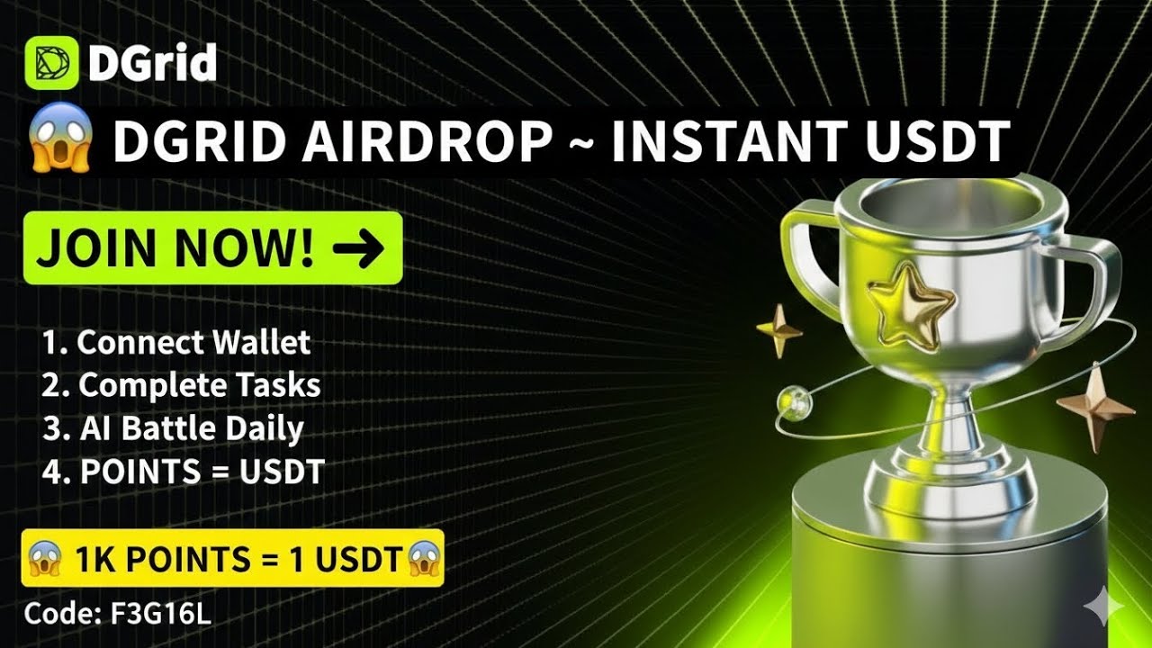 😱 INSTANT USDT! DGrid AI Arena Airdrop Tutorial (1000 Points = $1 USDT) 