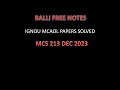 Solved Paper MCAOL MCS 213 Dec 2023