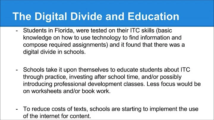 The Digital Divide in the Classroom