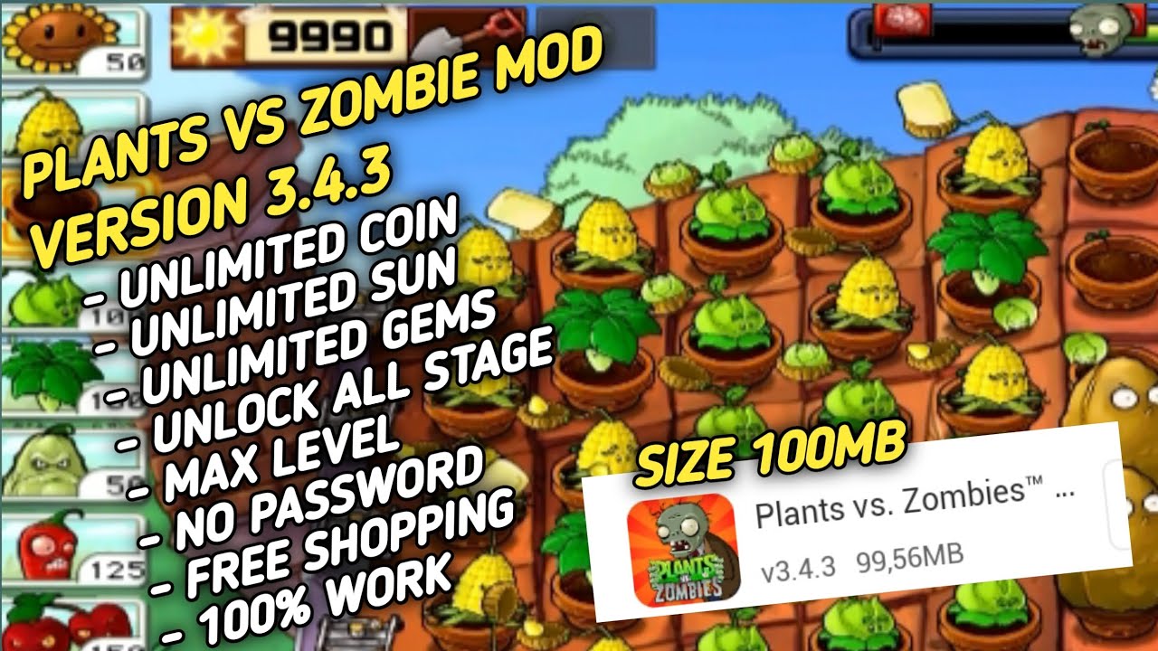 Plants vs Zombies v3.4.3 #3 Mod apk #plantsvszombies #plants #vs #zomb