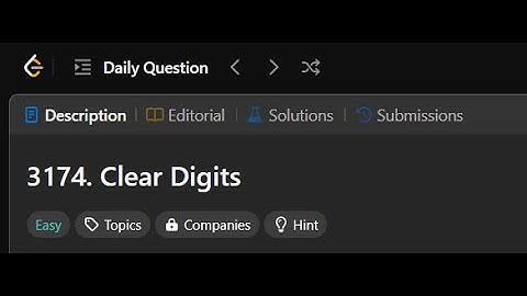 3174. Clear Digits  | Leetcode solution 10/02/2025 #python3 #leetcode