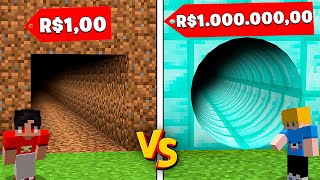 TÚNEL de R$1,00 vs. TÚNEL de R$1.000.000,00 na Batalha de Construção