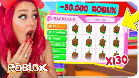 Spending 50 000 Robux On Jungle Eggs To Get Legendary Parrots In Adopt Me Adopt Me Roblox Challenge - roblox dragon adventures jungle egg