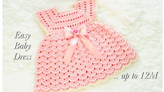 Easy Crochet Dress or Frock for 03M baby girl with headband VARIOUS SIZES   Crochet for baby