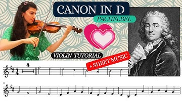 "Canon in D" by Pachelbel - Violin Tutorial + Sheet Music [PDF]