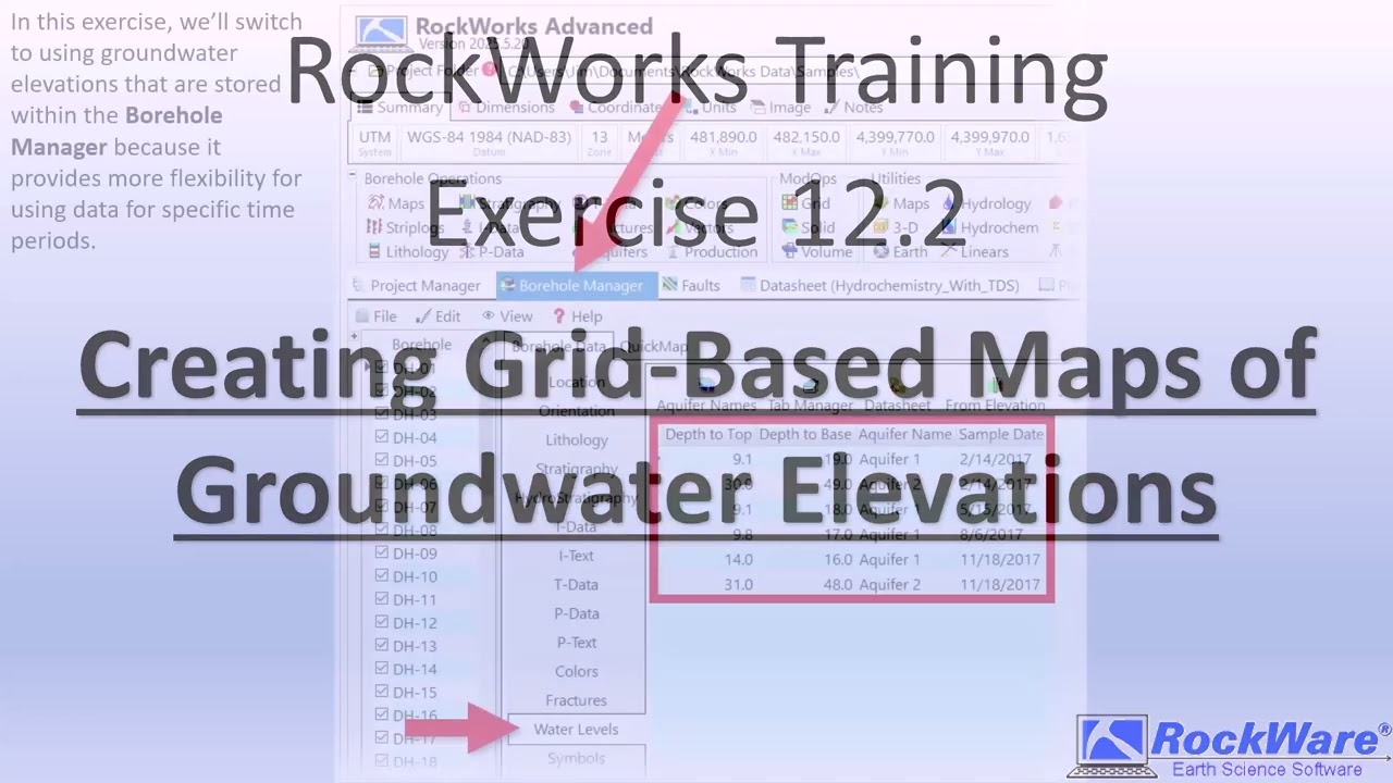 RockWorks Training Exercise 12 - Overview of Methods for Contouring Sparse Data