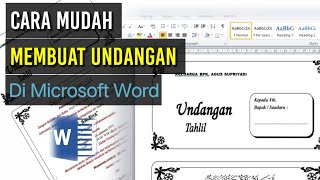 Cara Membuat Undangan Tahlil Menggunakan Microsoft Word