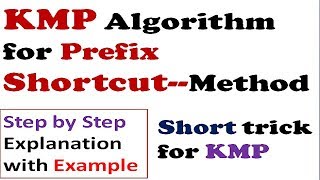 kmp algorithm prefix function shortcut method | kmp algorithm in daa