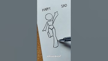 How to draw stickman body Tutorial ✏️ (happy,sad, cool) #drawing #tutorial #howtodraw #sketch #art