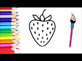 Drawing strawberries for children   bolalar uchun qulupnay chizish