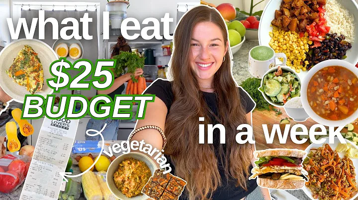 $25 BUDGET what I eat in a week! ( vegetarian recipes + grocery haul ) thumbnail