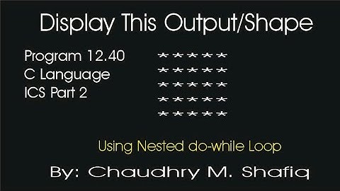 output | program 12.40 | nested loop | display shape | c programs | chaudhary m. shafiq | ics part 2