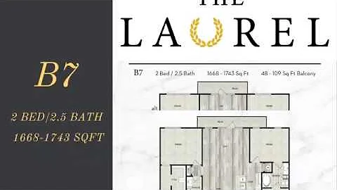 The Laurel's B7 2/2.5 Floor Plan