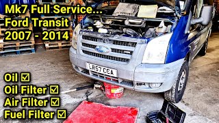 Ford Transit Mk7 FULL Service - How To Change Oil + Air + Fuel Filter & New Oil.