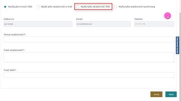 Obsługa SOW – moduł Realizatora. Wysłanie nowej wiadomości do Wnioskodawcy - aktualizacja.