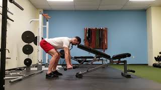 Head supported reverse fly: With dumbbells
