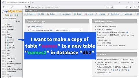 How to copy table from another table with data in same database in phpmyadmin mysql